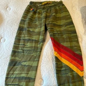 AVIATOR NATION SWEATPANTS WITH STRIPES - CAMO / XS